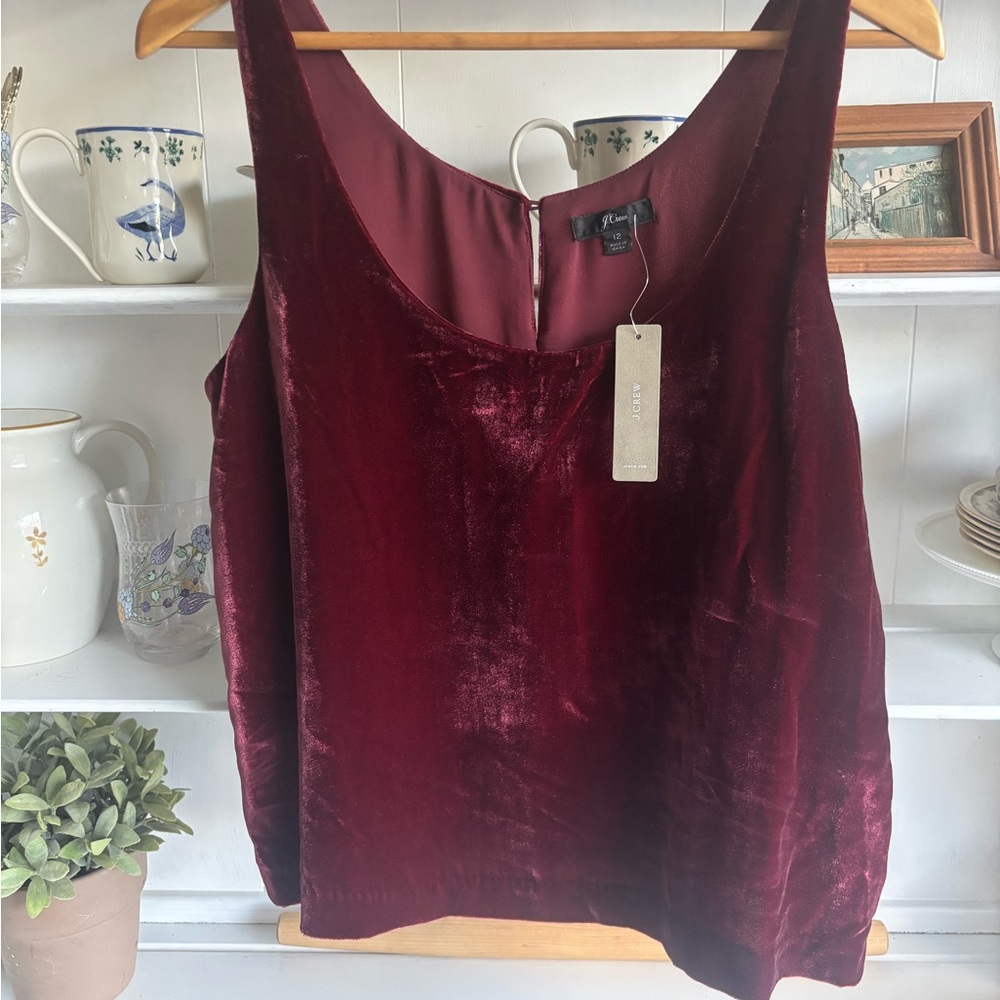 J. Crew Red Velvet Tank Top